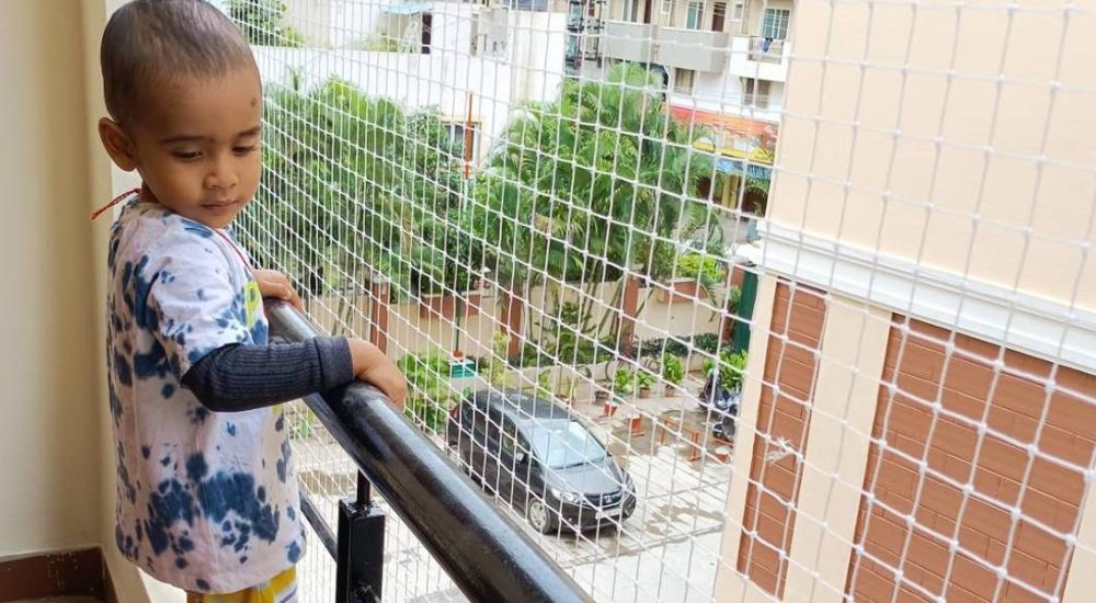 Premium balcony safety nets to protect children and pets in Chennai high-rise buildings