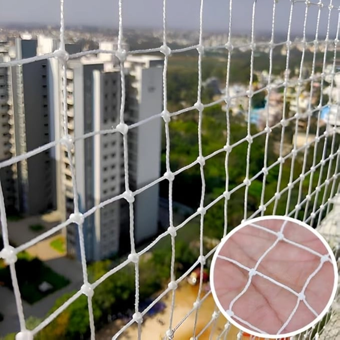 Balcony safety nets installed
